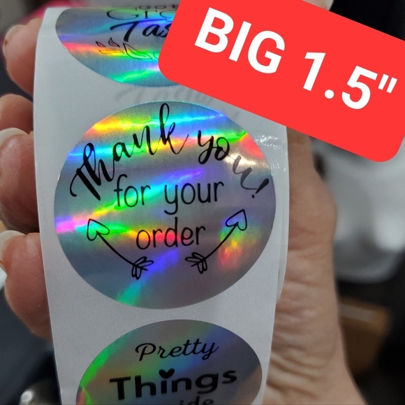 Roll of 500 Thank You Stickers 5 different Designs 🥰 L👀K - Picture 1 of 7